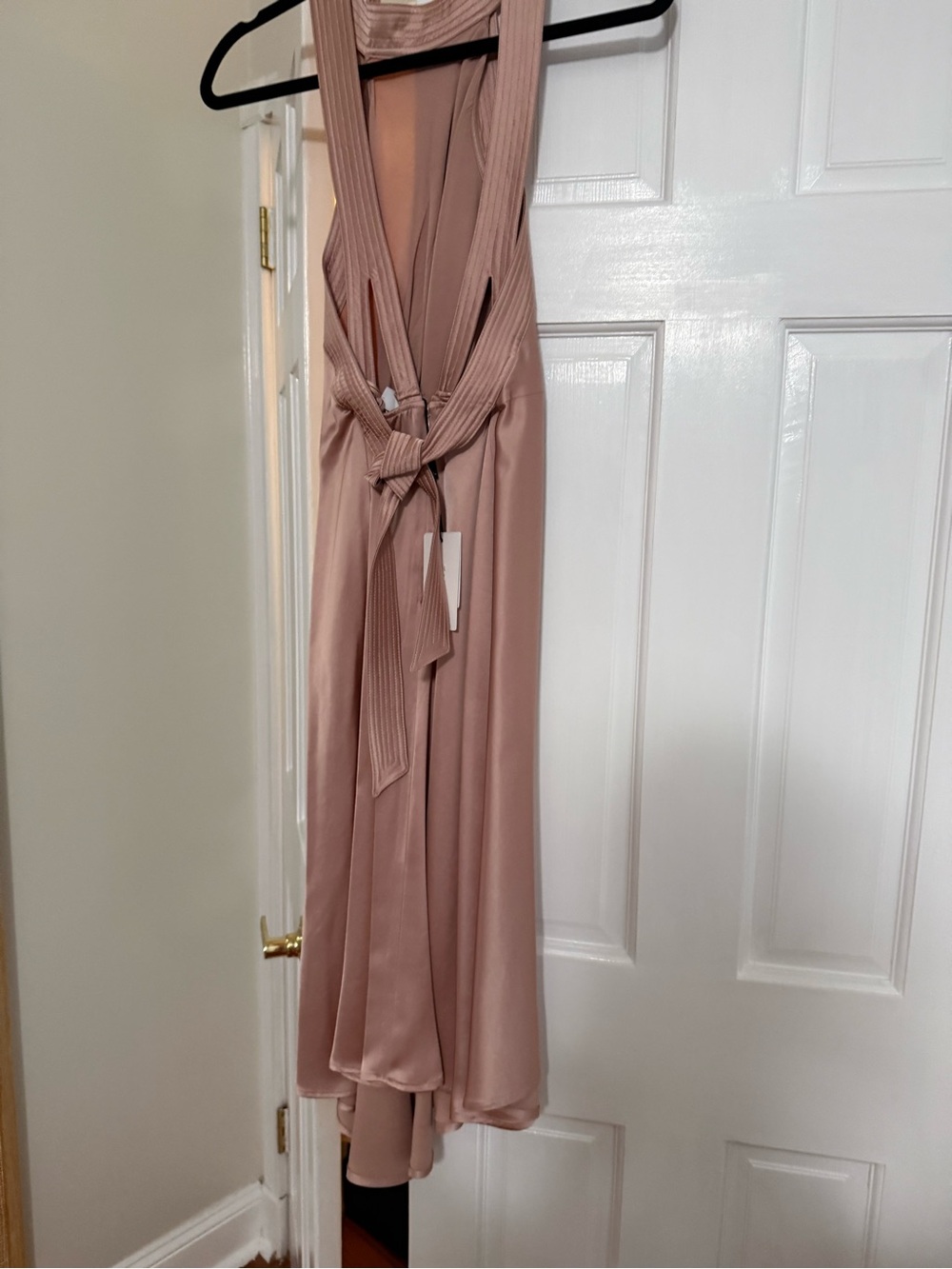 Reiss Satin Mauve Halter Midi Dress - Picture 3 of 4